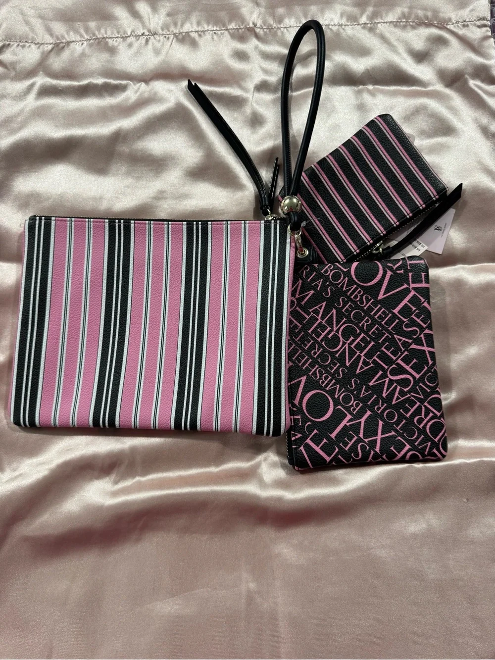 Victoria’s Secret Wristlet Travel Pouch Trio